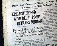 King Abdullah I bin al-Hussein...  Country of Jordan...  