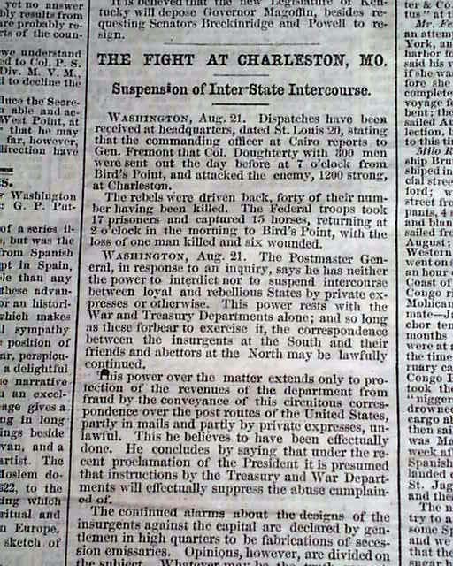 Charleston MO fight 1861 Civil War....