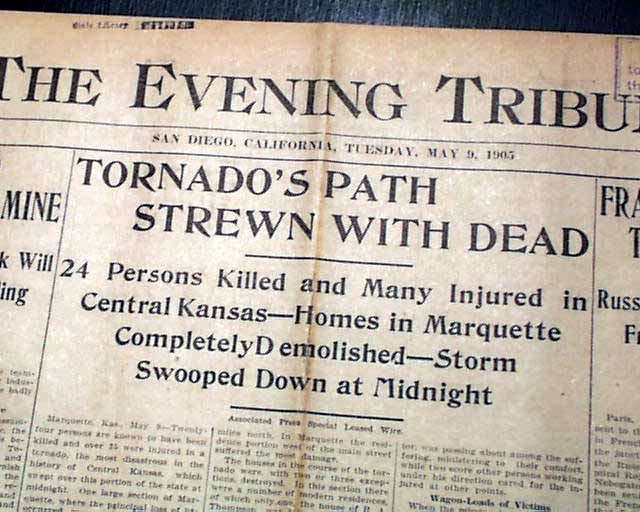 1905 Marquette, Kansas tornado disaster...