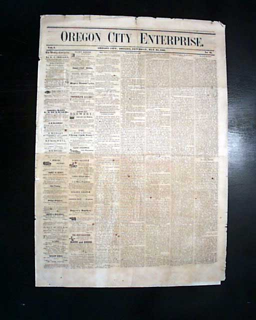 The first of this early Oregon newspaper we have offered ...