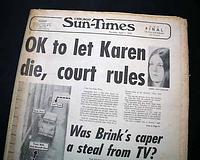 Karen Ann Quinan case in 1976...