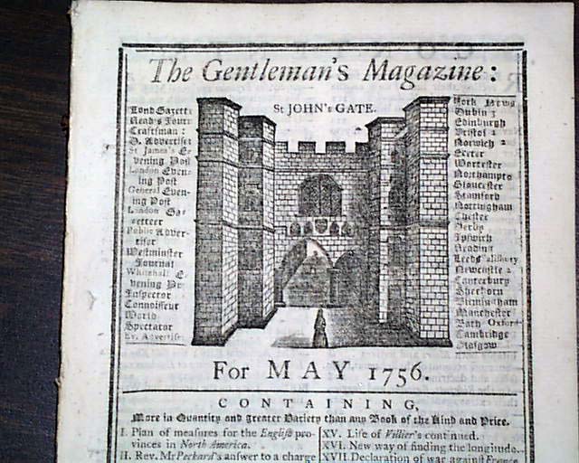 1756 Before REVOLUTIONARY WAR Magazine U.K. declares war on France