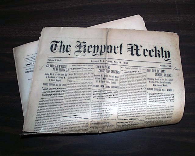 1903 Keyport New Jersey Newspaper