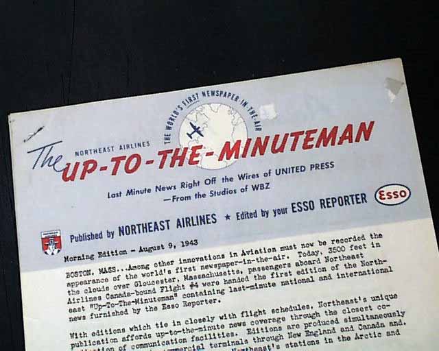 First newspaper published in the air...