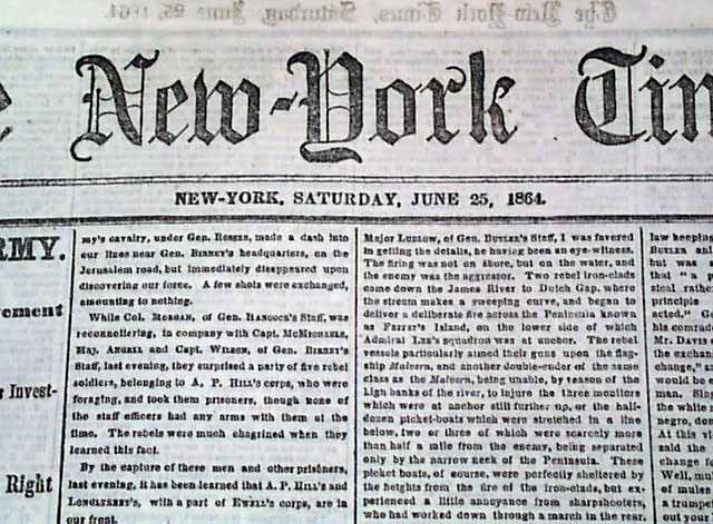 1864 Civil War Newwspaper.... -