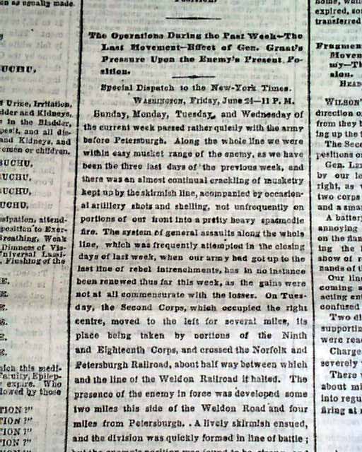 1864 Civil War Newwspaper.... - RareNewspapers.com