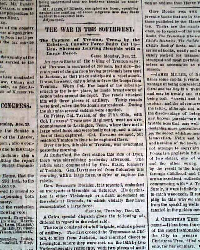 Abraham Lincoln & the Fredericksburg loss... - RareNewspapers.com