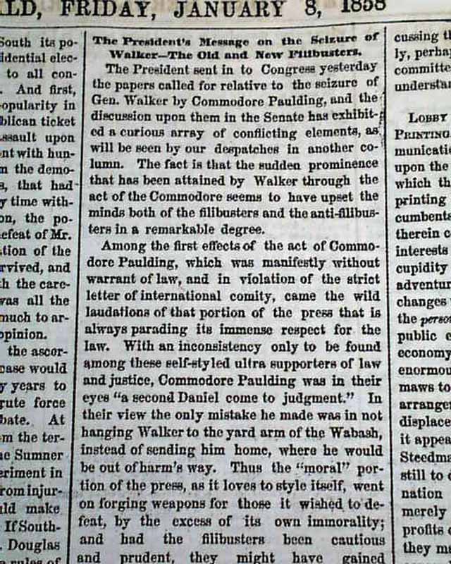 WILLIAM WALKER Filibuster Military Expedition NICARAGUA 1858 Old ...