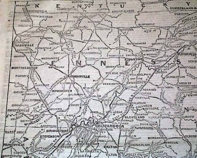 Map of Sherman's progress towards Atlanta...