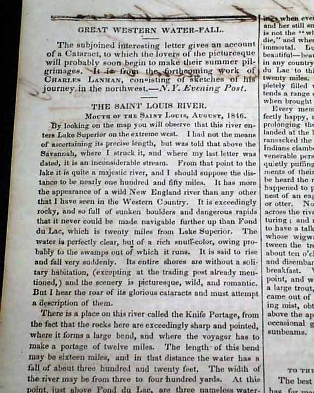 The Mexican War and waterfalls near the Great Lakes...