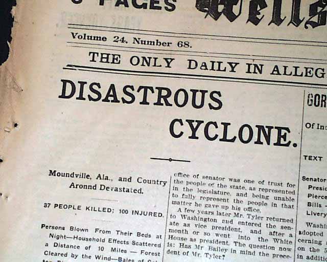 1904 Moundsville, Alabama tornado disaster.....
