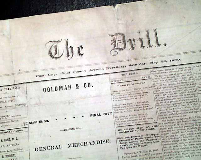 Very rare ghost town newspaper from Southern Arizona...