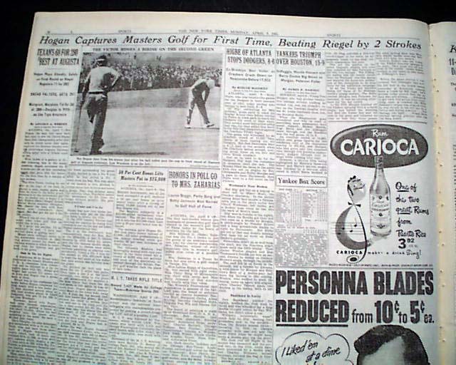 Ben Hogan wins 1951 Masters golf tournament