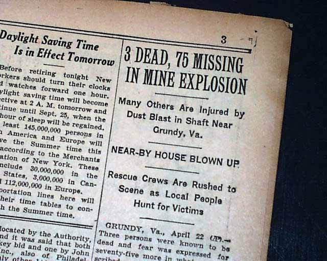 1938 Grundy, Virginia coal mine explosion.....
