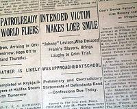Leopold - Loeb case...  Bobby Franks murder...
