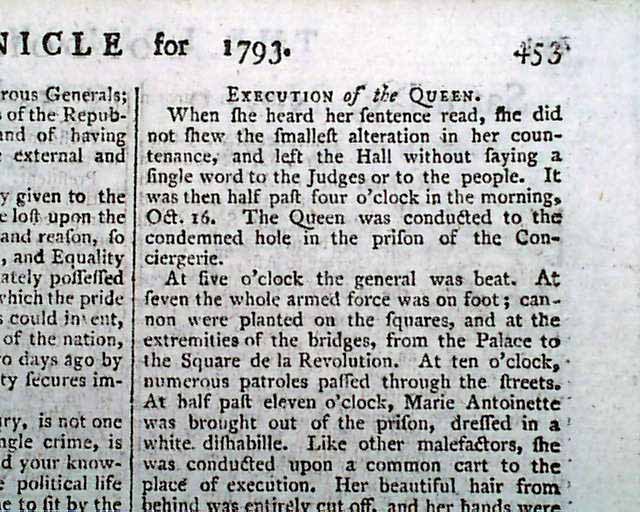 Trial And Execution Of Marie Antoinette... - RareNewspapers.com