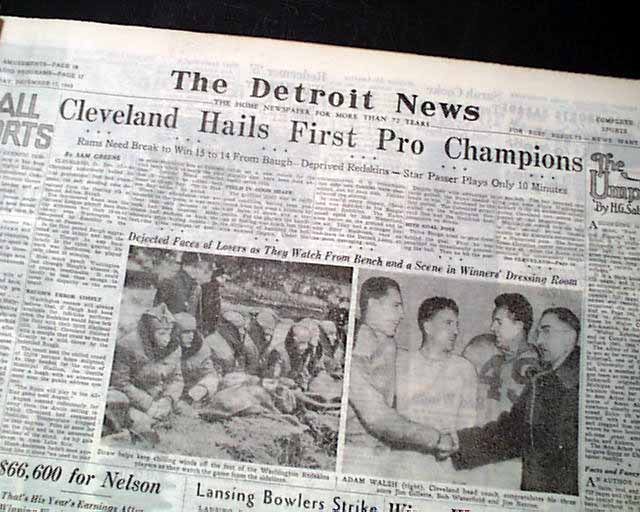 1945 Cleveland Rams win NFL title 