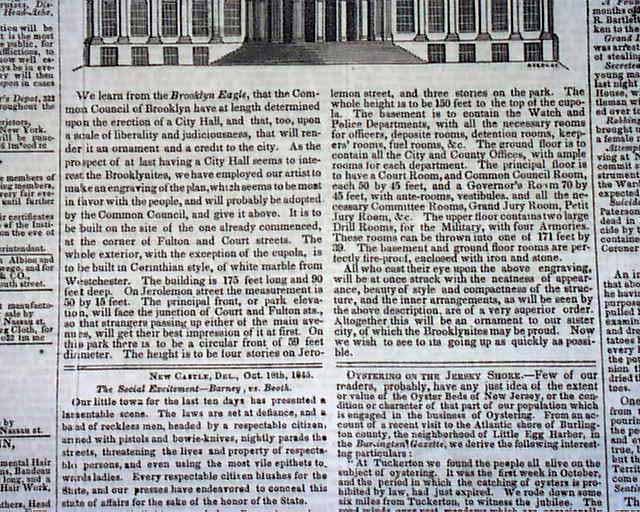 Brooklyn City Hall in 1845 Print...