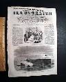 Rare 4 1/2 page "Iron Clad" foldout print... - Fort Sumter...  Charleston Harbor... - Image 2