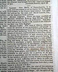 Much on the Mormons in Illinois...   Much on a captured slave ship...