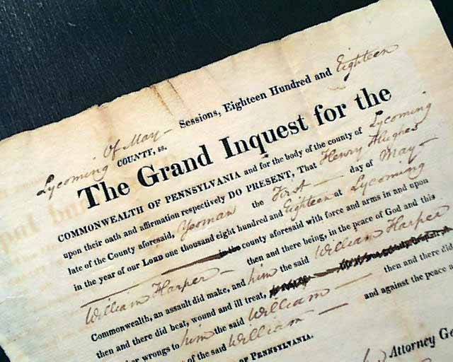 Indictment for assault & battery in 1818...
