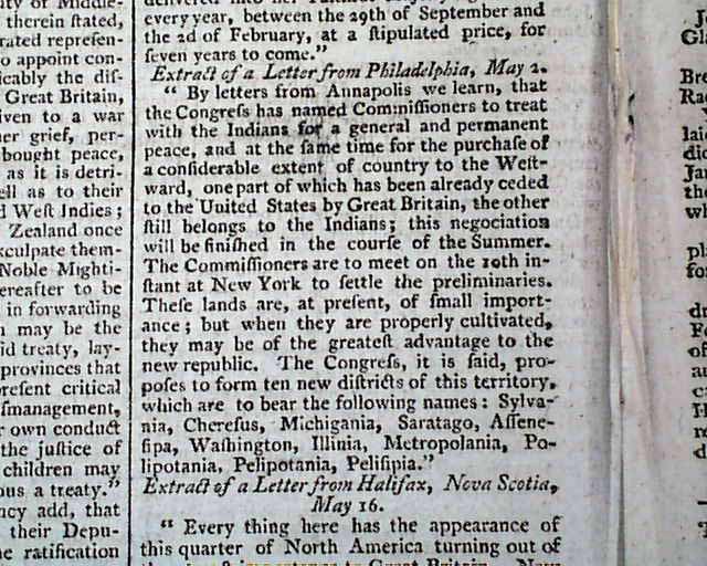 Loyalists arriving daily at Halifax, Nova Scotia...