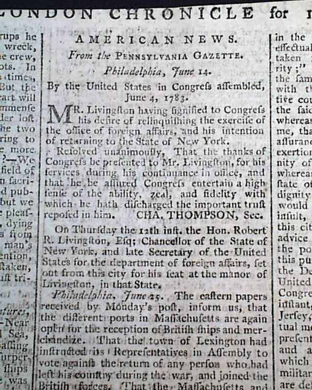 Congress moves to Princeton due to a soldiers' revolt...