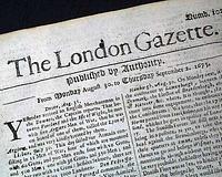 Genuine London Gazette newspaper from 1675...