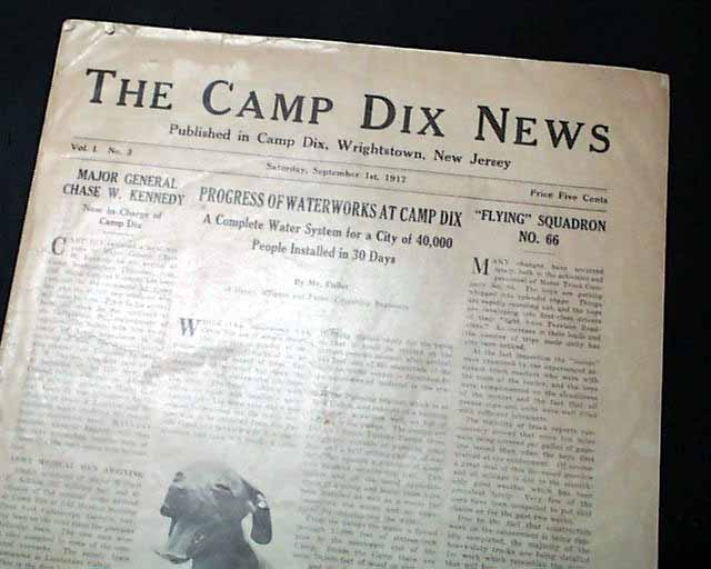 Military newspaper from the founding year of historic Fort Dix...