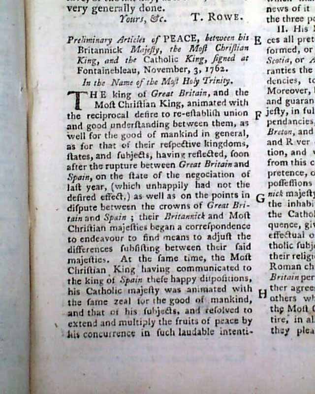 Treaty of Fontainebleau on the French & Indian War...   Much on America...