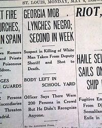 1936 Pavo, Georgia Negro lynching...