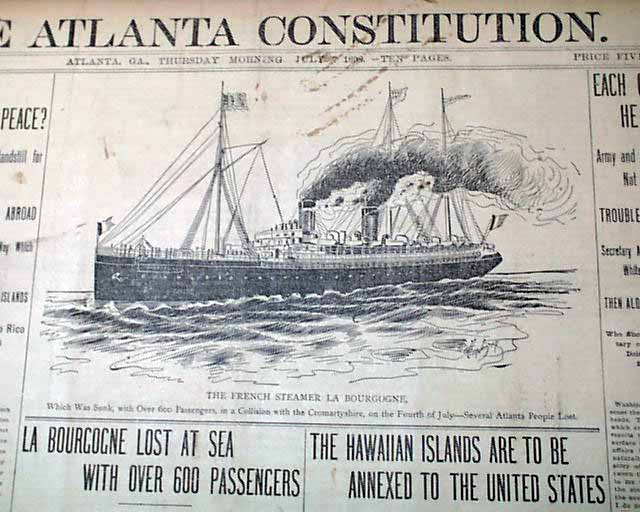 The Spanish-American War...   Hawaiian Islands are annexed...