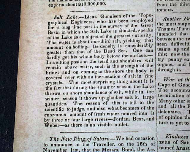 From Greensboro, North Carolina, ten years before the Civil War... 