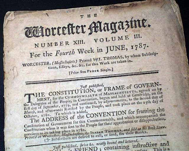 Magazine version of the famous Massachusetts Spy...
