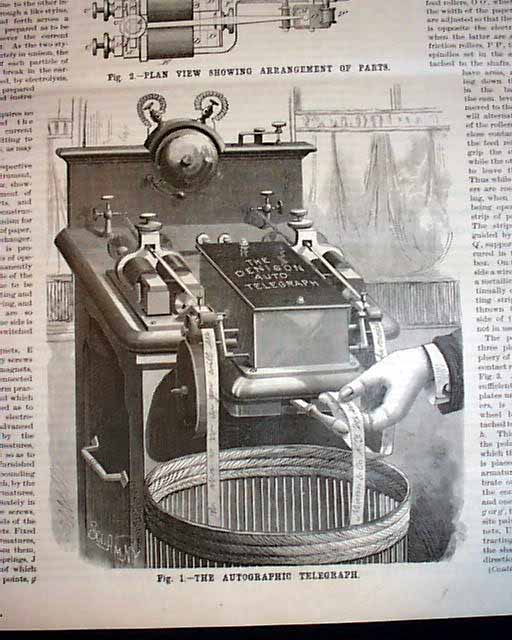 Early ticker Tape Machine in 1885.... - RareNewspapers.com