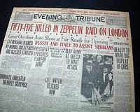 1916 German zeppelins air raid on England....