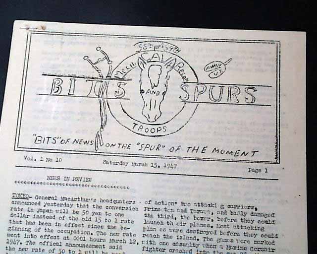 Newspaper by a cavalry unit...