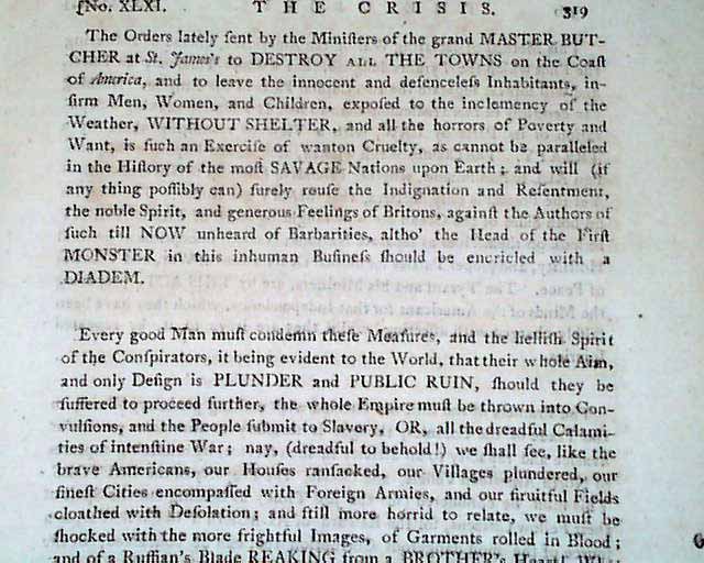 A Pro American Newspaper From London In 1775