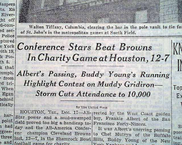 AAFC (1946-49) featuring the Cleveland Browns – map with selected uniforms  and logos of the teams: Baltimore Colts (I), Brooklyn football Dodgers  [AAFC], Buffalo Bisons/Bills (I), Chicago Rockets/Hornets, Cleveland Browns,  Los Angeles