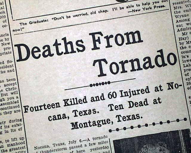 1905 Nocona, Montague co. Texas tornado...
