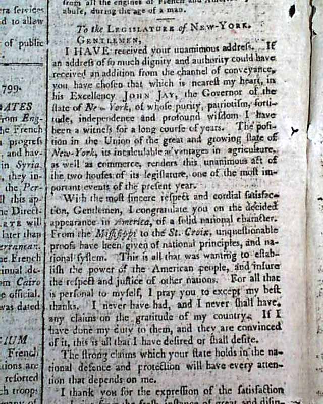 John Adams letter...   Refuting Washington's death...