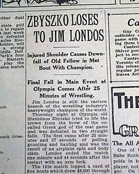 1931 professional wrestling w/ Jim "Golden Greek" Londos ...