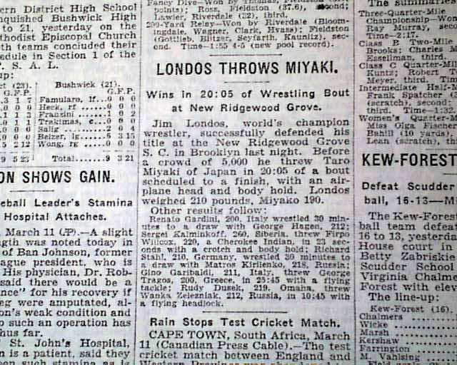 1931 professional wrestling w/ Jim "Golden Greek" Londos ...