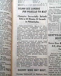 1931 professional wrestling w/ Jim "Golden Greek" Londos ...