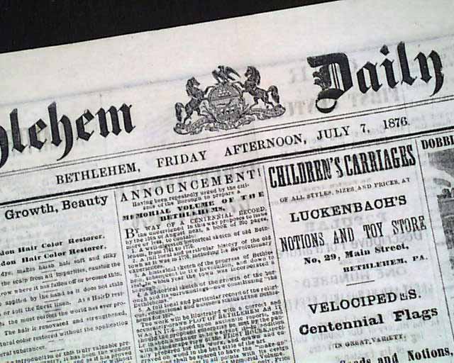 Early report on the Custer Massacre...