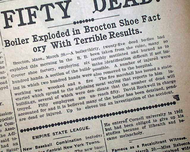 Grover Shoe Factory Disaster.... Brockton MA... - RareNewspapers.com