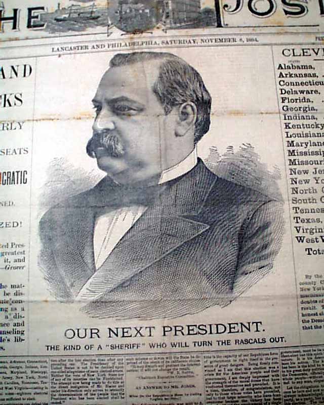 Very graphic issue on the election of Grover Cleveland...