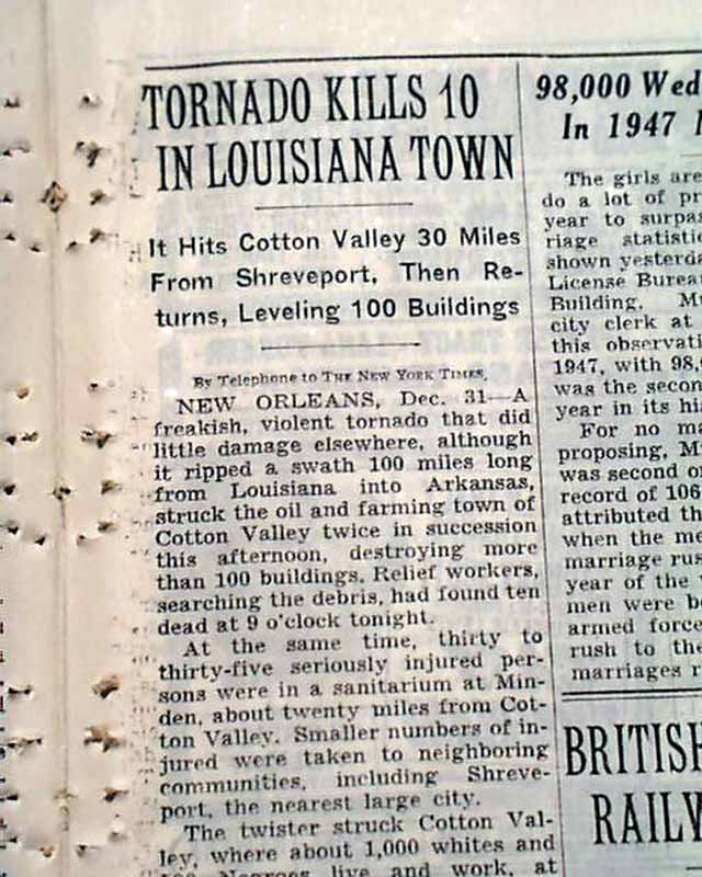 Cotton Valley, Louisiana tornado disaster...