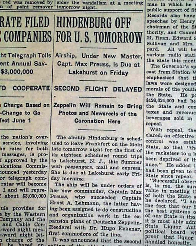 Horrific flight of the Hindenburg begins...  