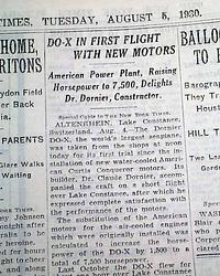 Flight of the Dornier Do X flying boat in 1930...
